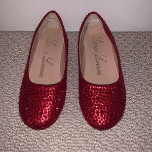 Red sequin shoes